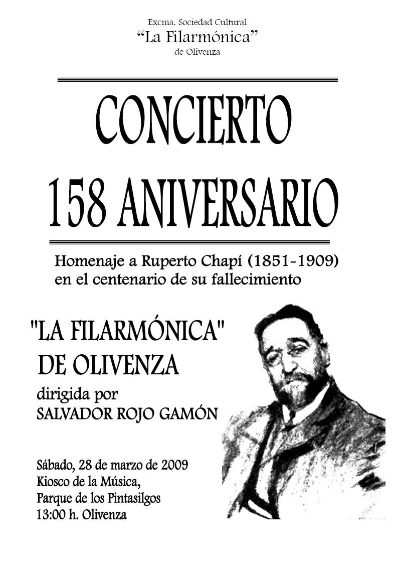 Concierto 158 aniversario – Homenaje a Chapí