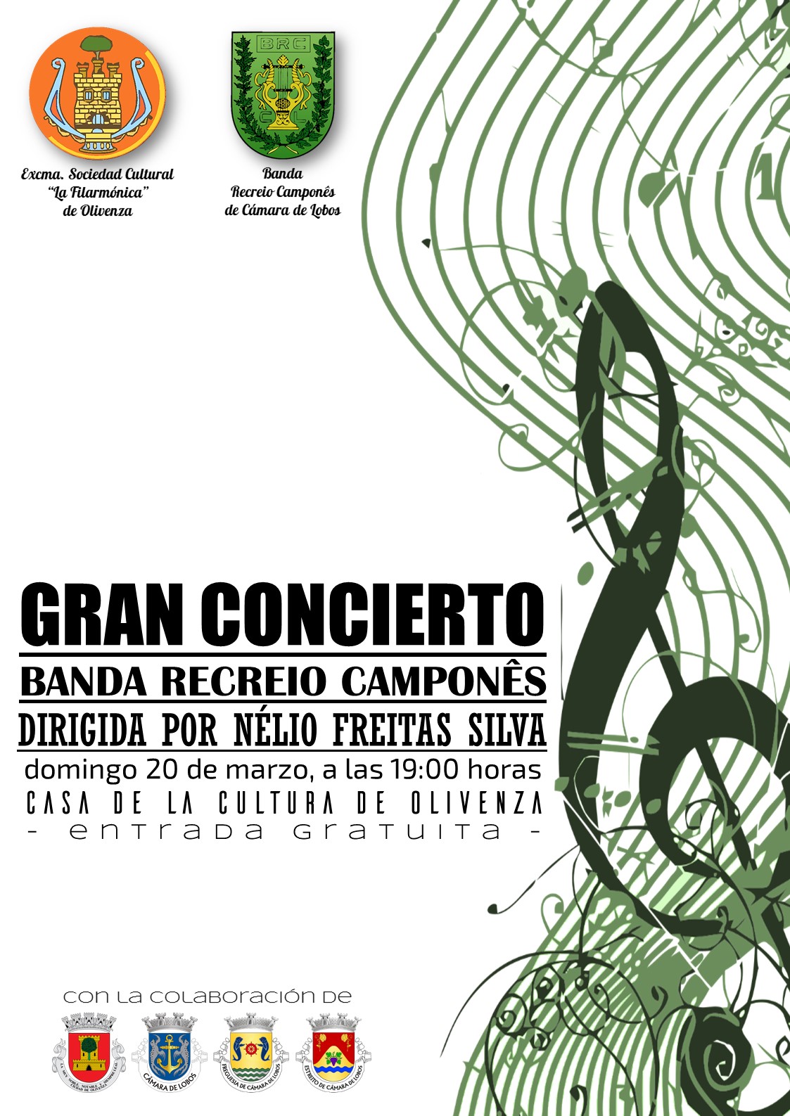 Mañana a las 19:00h. la banda Recreio Camponês, de Madeira, dará un concierto gratuito en la casa de la cultura