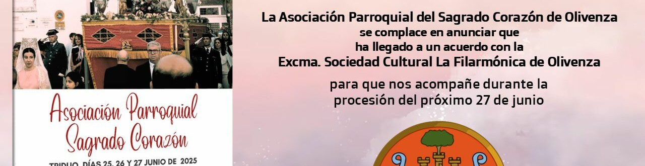 La Filarmónica de Olivenza Acompañará la Procesión del Sagrado Corazón 2025